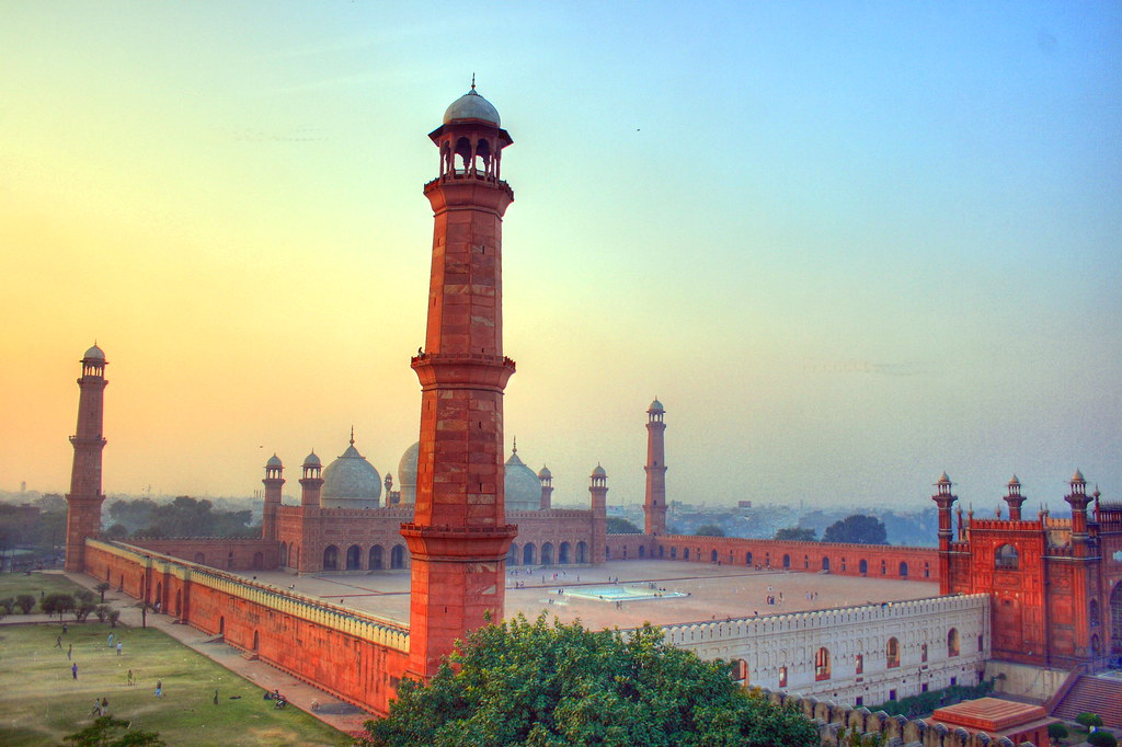Aerial view of badshahi mosque Lahore 