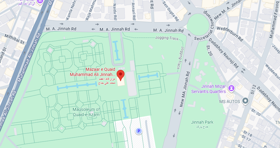 map of mazar e quaid