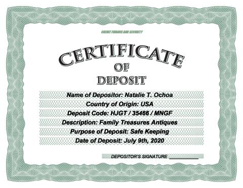 Certificate of Deposit Investment