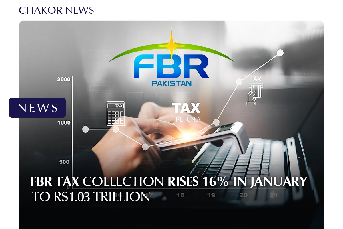 FBR Tax Collection Rises 16% in January to Rs1.03 Trillion