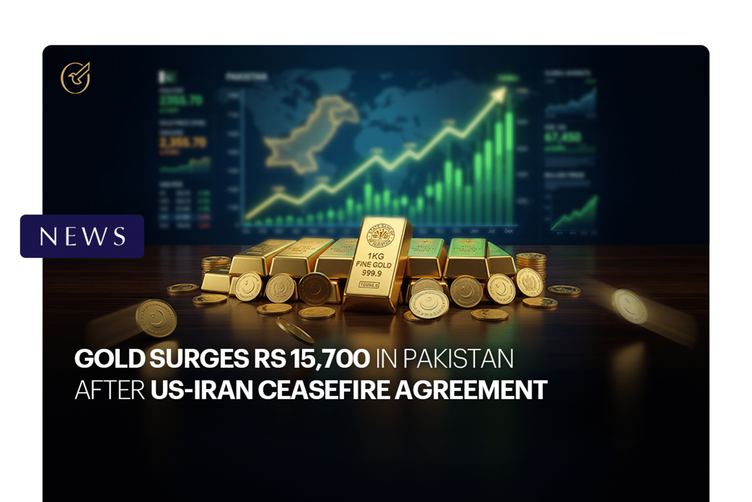 Gold Surges Rs15,700 per Tola in Pakistan After US-Iran Ceasefire Agreement