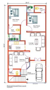 3 Marla house map
