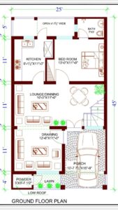 3 Marla house map
