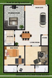 120 Square Yards House Map