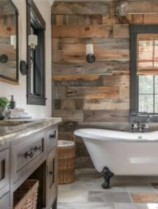 Bathroom Wood Accent Walls