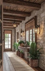 Entryway and Hallway Wood Wall Design
