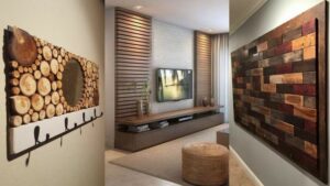 Living Room Wall Designs with Wood