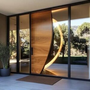 Wooden Glass Door Design