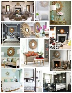 Sunburst and Geometric Mirror Accents