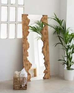 Wooden Wall Mirror Design for Warmth and Character